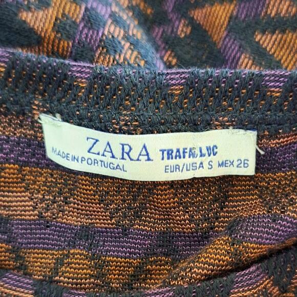 Zara Trafaluc Sweater Dress Women's Small Geometric Santa Fe Southwestern Boho - Picture 2 of 5